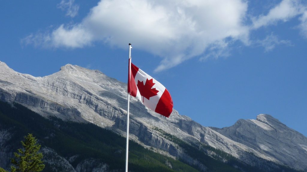 Canadian flag at a national park