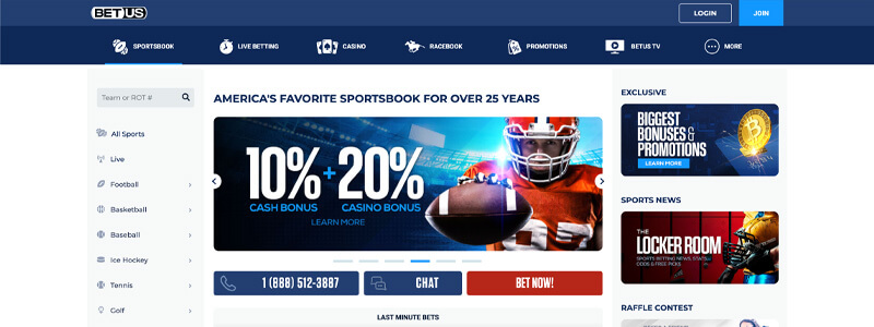 Top Sports Betting Site BetUS  Screenshot