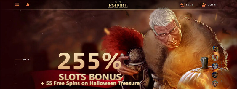 Slots Empire 225% Slots Welcome Bonus Screenshot