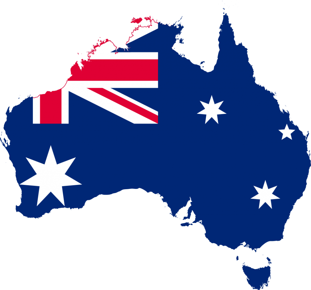 australia flag map