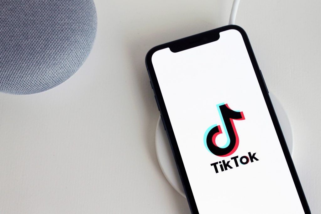 TikTok logo on a smartphone