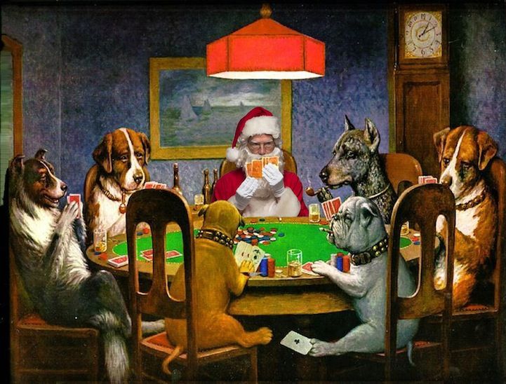 SantaPlayingPoker