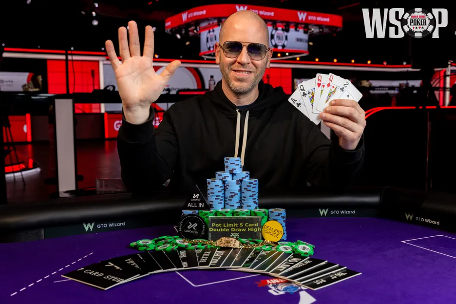 2026 WSOP: Jeff Madsen Captures Bracelet #5 in Dealer’s Choice; Kristen Foxen and Jesse Lonis in Contention in $25K High Roller 1 JeffMadsen2026WSOP